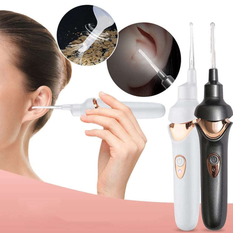 Luminous Upgraded LED Electric Ear Scoop Children Ear Cleaning Tool Set(Black Gray)
