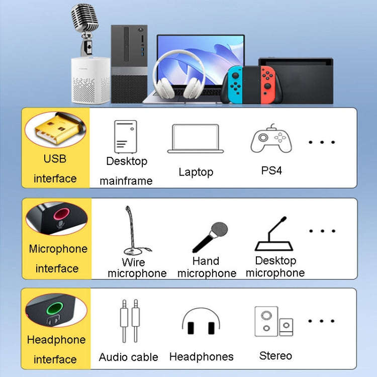 JINGHUA Z169A USB To AV Sound Card With Cable Converter Computer Host To 3.5 Audio Port Adapter