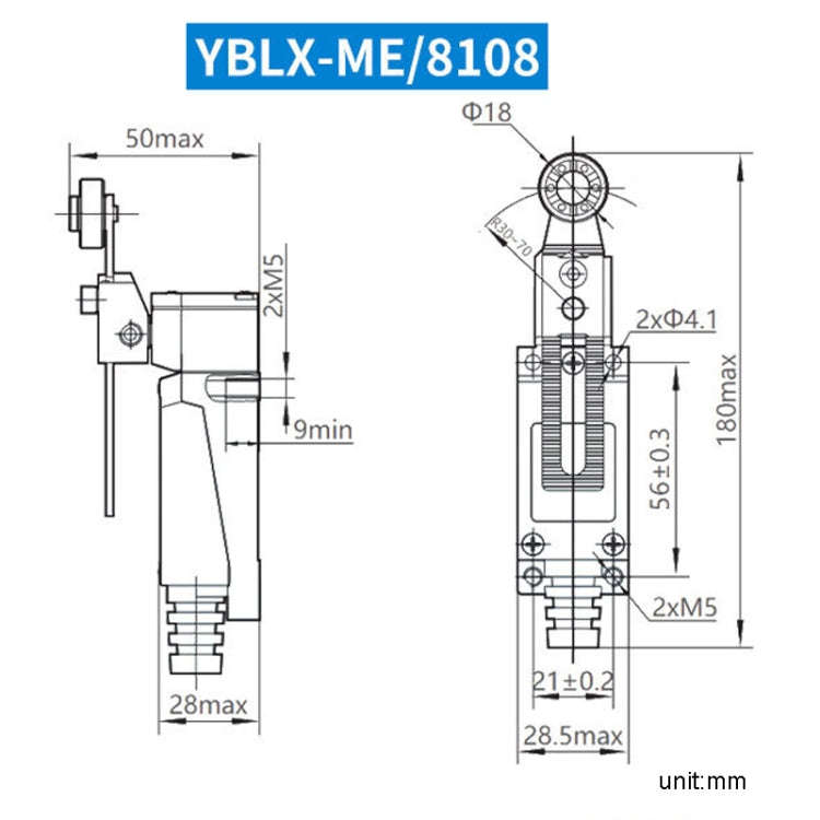 CHNT YBLX-ME8108 Limiter Travel Switches Micro Self-Resetting Stroke Switch