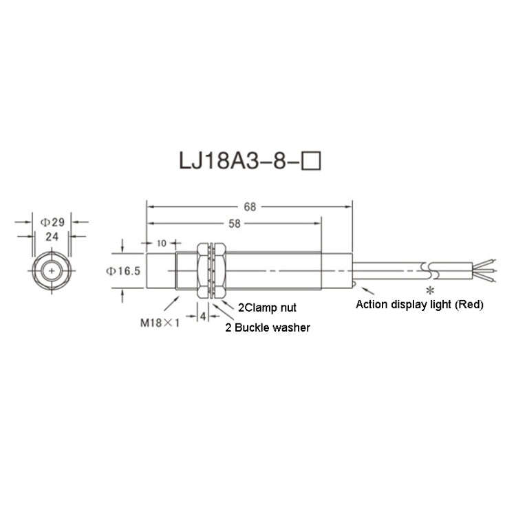 OMCH LJ18A3-8-Z/BX DC NPN 3-Wire Normally Open Sensors Inductive M18 Proximity Switch