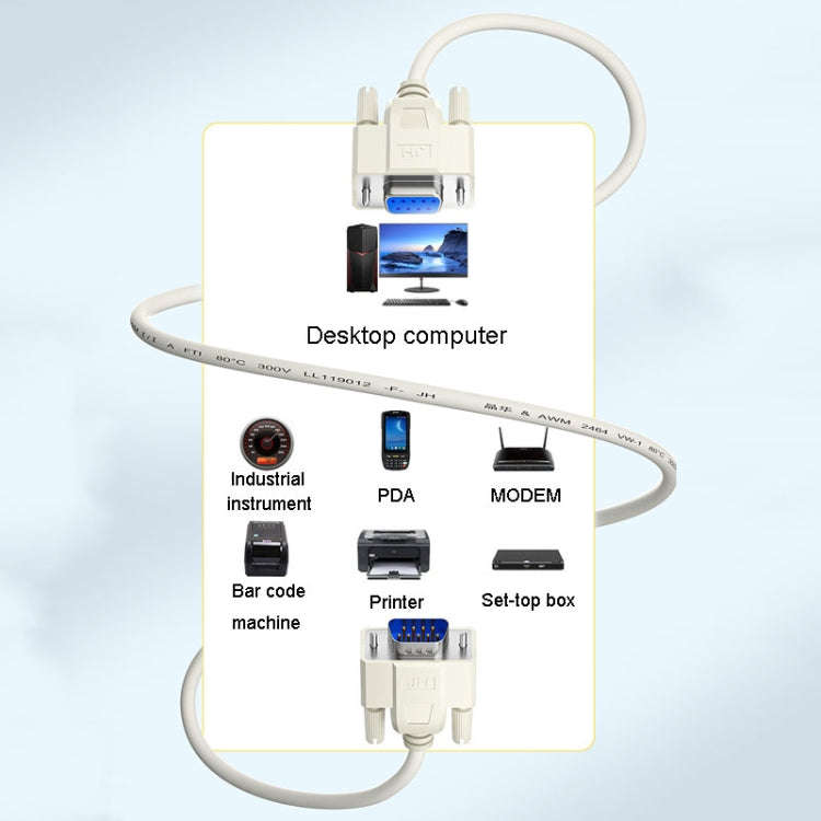 JINGHUA B110 Male To Female DB Cable RS232 Serial COM Cord Printer Device Connection Line, Size: ...