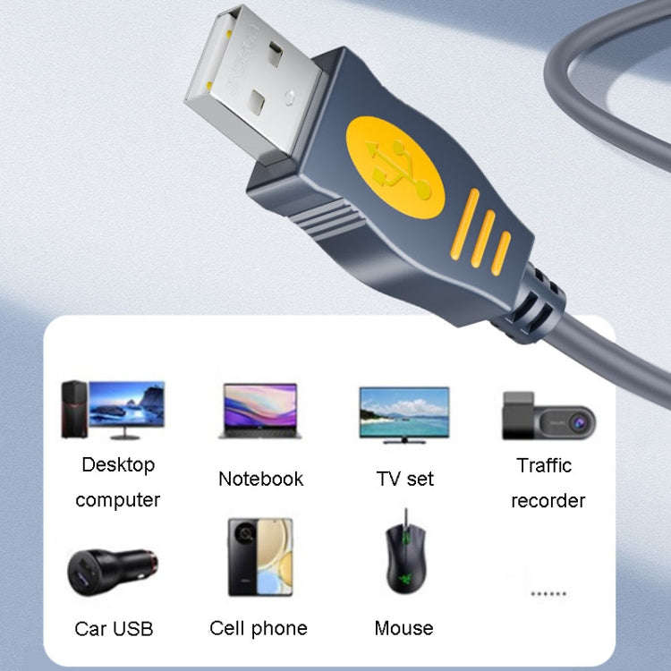 JINGHUA U110 USB2.0 Male To Male Cable Copper Data Cable With Magnetic Ring, Size: 3m(Gray)