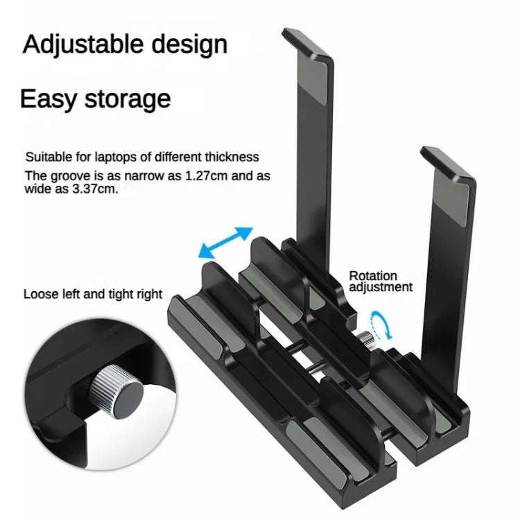 Dual-Purpose Laptop Vertical Stand Storage Rack Desktop Heightening Cooling Base(White)