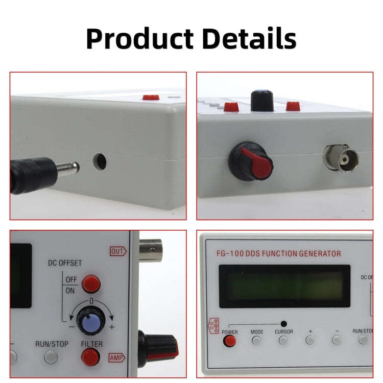 FG-100  1Hz-500kHz DDS Function Signal Generator Frequency Counter(White)