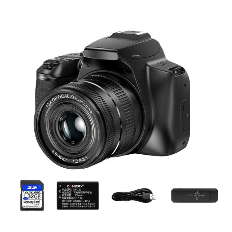 W2 64MP 4K 3 Inch Screen 10X Optical Zoom+4X Digital Zoom Camera(Package One)