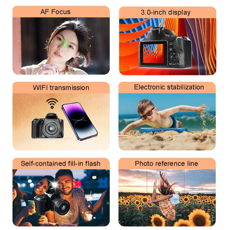 W2 64MP 4K 3 Inch Screen 10X Optical Zoom+4X Digital Zoom Camera(Package One)