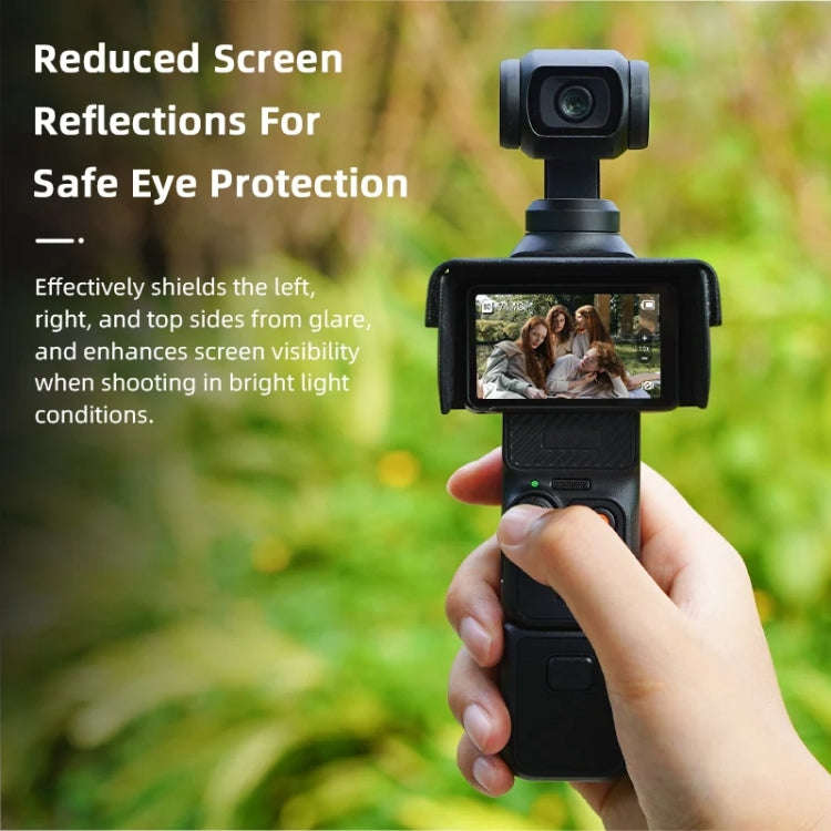 For DJI Osmo Pocket 3 BRDRC Sunshade Hood Light Weight Screen Shade(Black)
