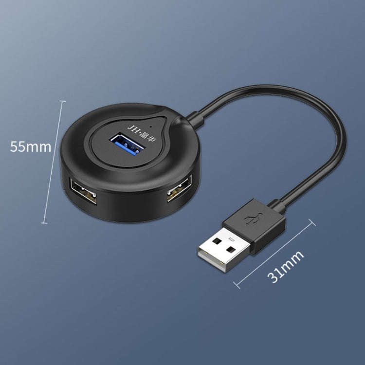 JINGHUA N62 USB2.0 4-Port Splitter One To Four HUB Extension Connector, Model: 0.2m Black