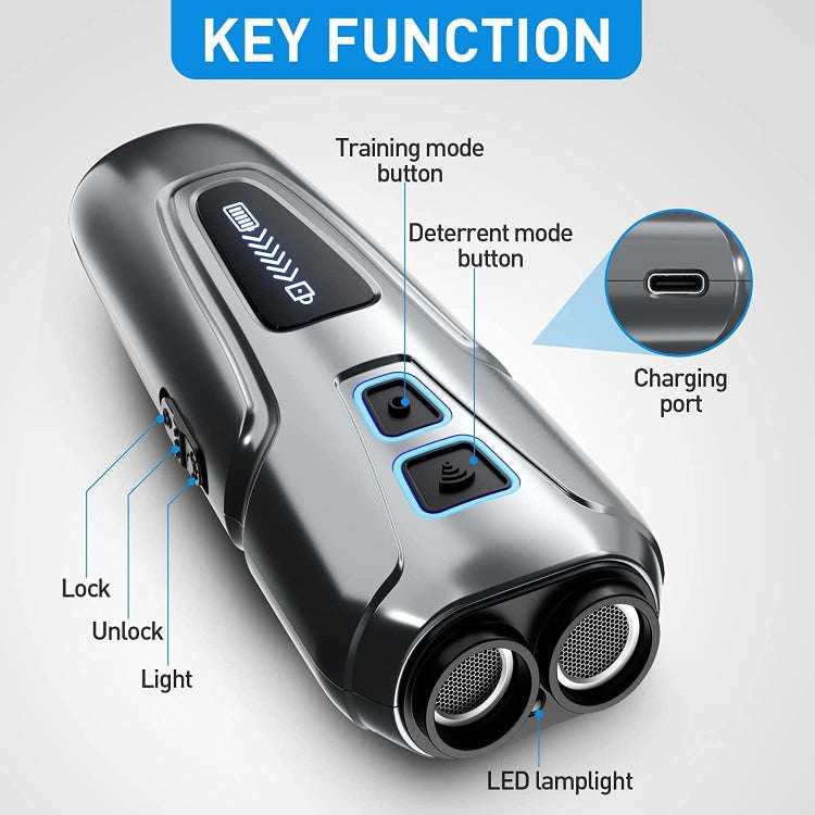 Dog Repeller Ultrasonic Pet Anti-Barking Training Device High Power Dog Repellent With LED Flashl...