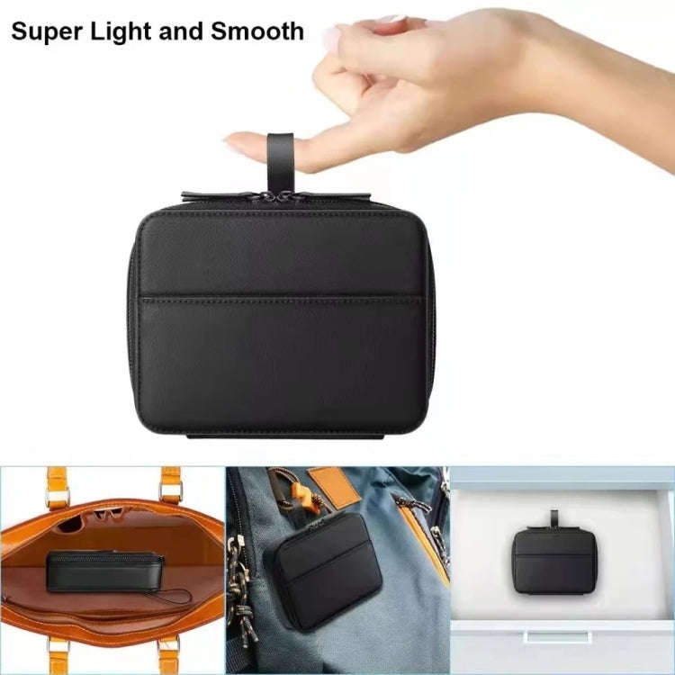 PU Leather Watch Strap Organizer Box For Apple Watch Band  Travel Storage Case(Black)