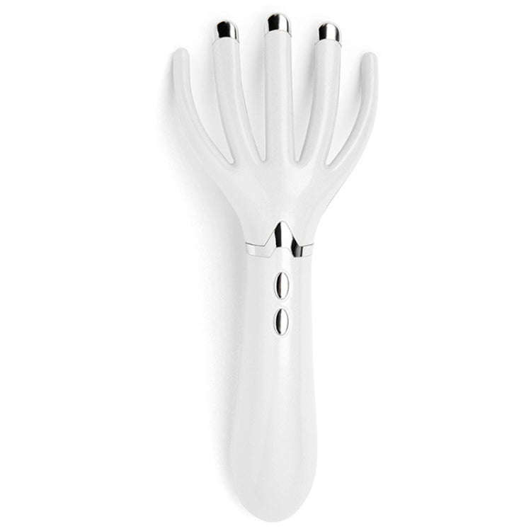 Mini Charging Electric Head Massager Multifunctional Heated Vibration Massage Comb(Pearl White)