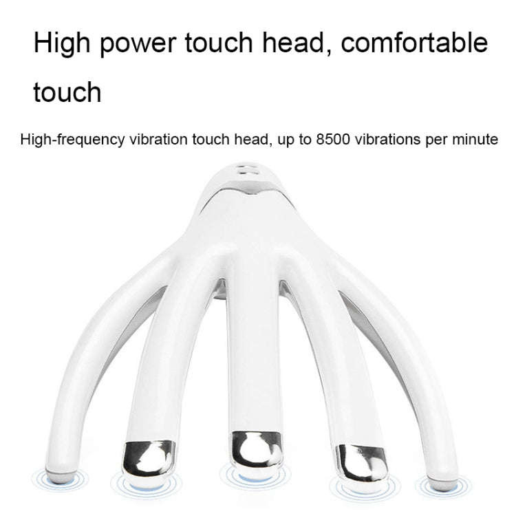 Mini Charging Electric Head Massager Multifunctional Heated Vibration Massage Comb(Pearl White)