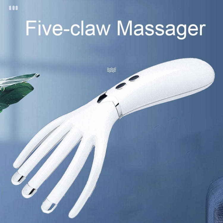 Mini Charging Electric Head Massager Multifunctional Heated Vibration Massage Comb(Pearl White)