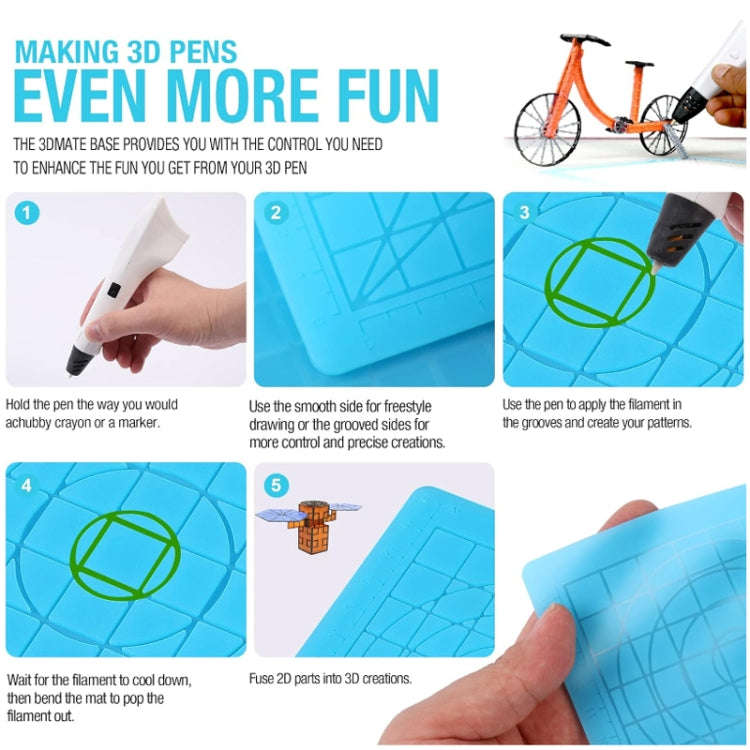 3D Printing Pen Copy Silicone DIY Painting Template Mat, Specification: Blue