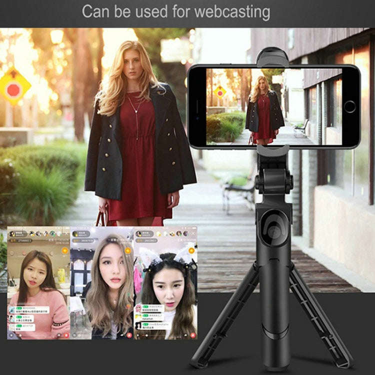 XT09 Live Cell Phone Tripod Selfie Stick Bracket Bluetooth Selfie Stick(Pink)