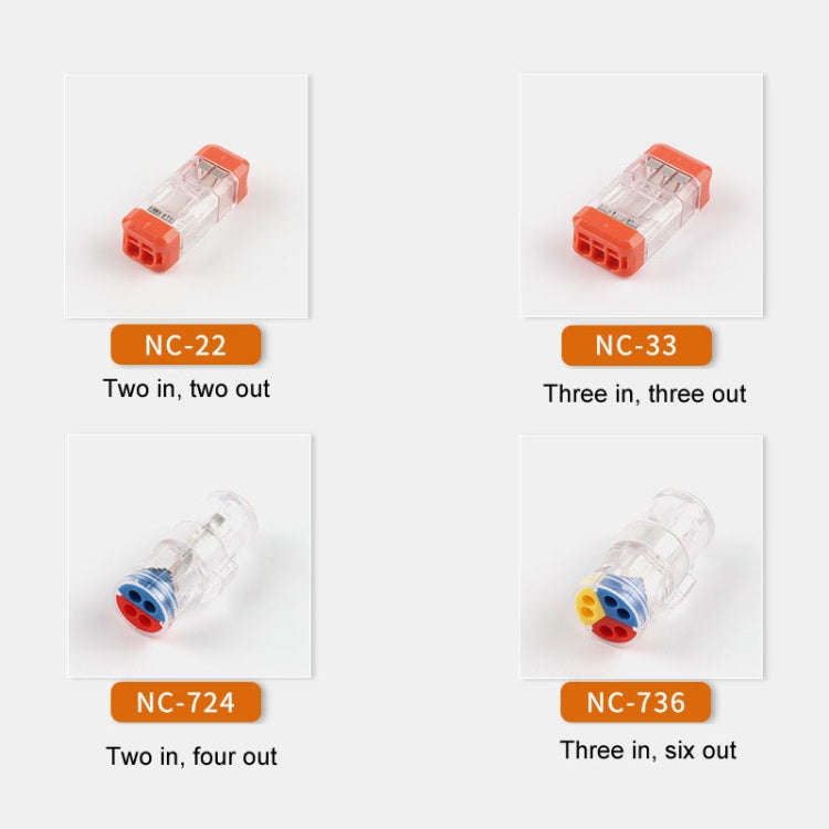 4pcs Direct Insertion Of Quick Terminal Block Wire Connector Clamps, Model: NC-33