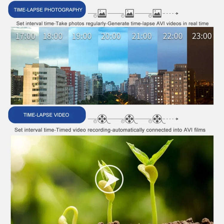4K Time-Lapse Camera Microlight Full Color Night Vision Security Recording Construction Site Time...