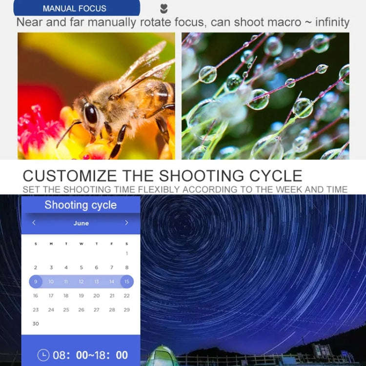 4K Time-Lapse Camera Microlight Full Color Night Vision Security Recording Construction Site Time...