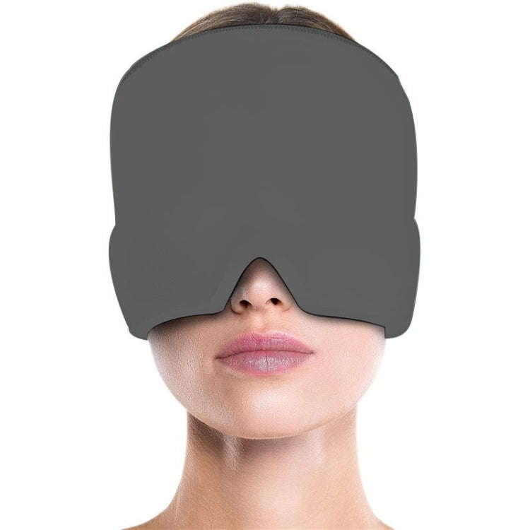 Gel Ice Hood Cooling Eye Mask Hot and Cold Compress Headband for Headache, Spec: Double-layer (Gray)