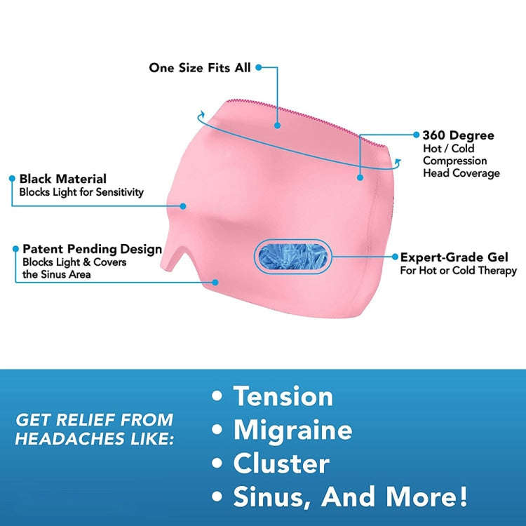 Gel Ice Hood Cooling Eye Mask Hot and Cold Compress Headband for Headache, Spec: Double-layer (Blue)