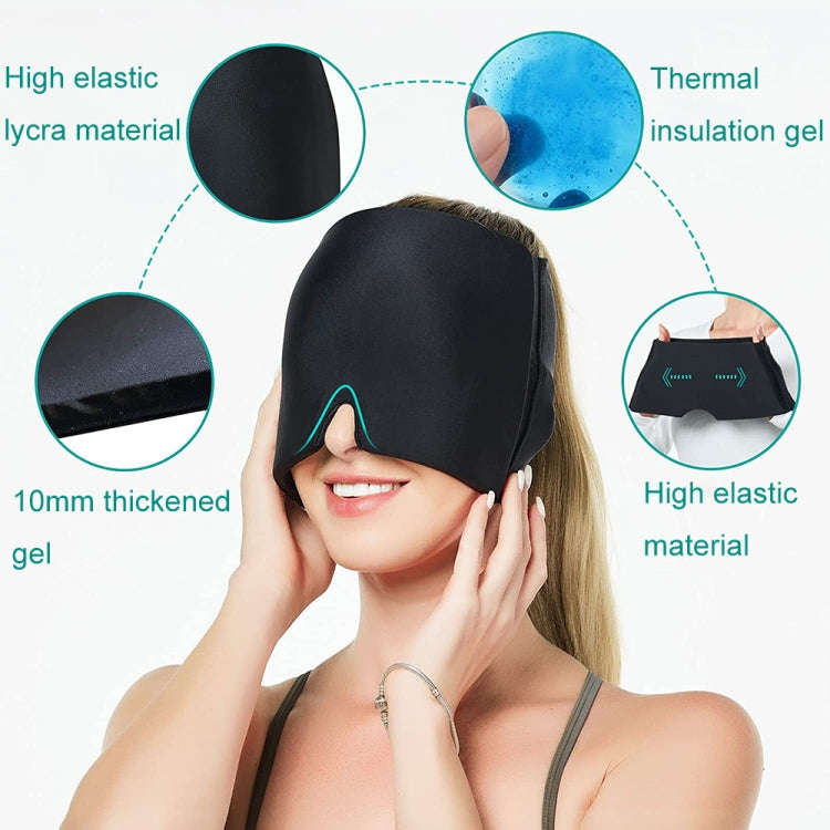 Gel Ice Hood Cooling Eye Mask Hot and Cold Compress Headband for Headache, Spec: Double-layer (Pink)