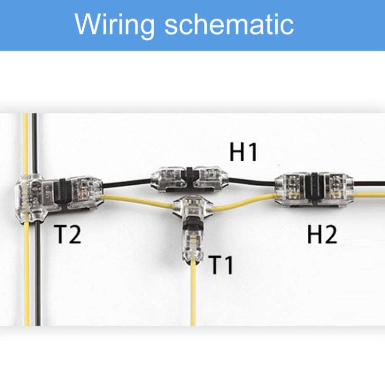 Straight Plug Quick Terminal Block No Strip Multifunctional Wire Connector, Model: H2-T