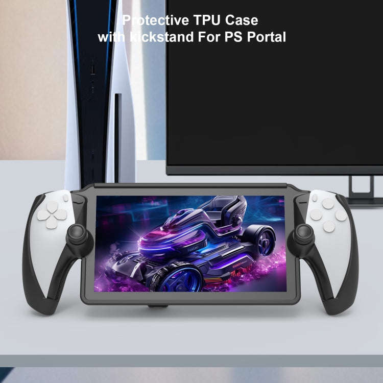 For PlayStation Portal Handle JYS TPU Protective Case With Stand(White)