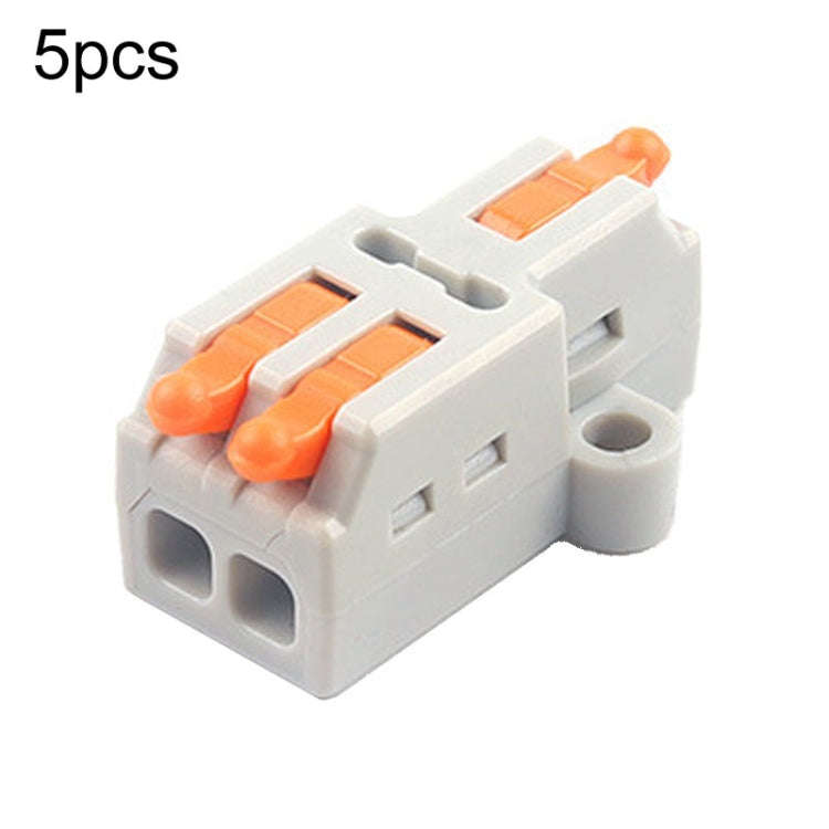 5pcs D1-2 Push Type Mini Wire Connection Splitter Quick Connect Terminal Block(Orange)