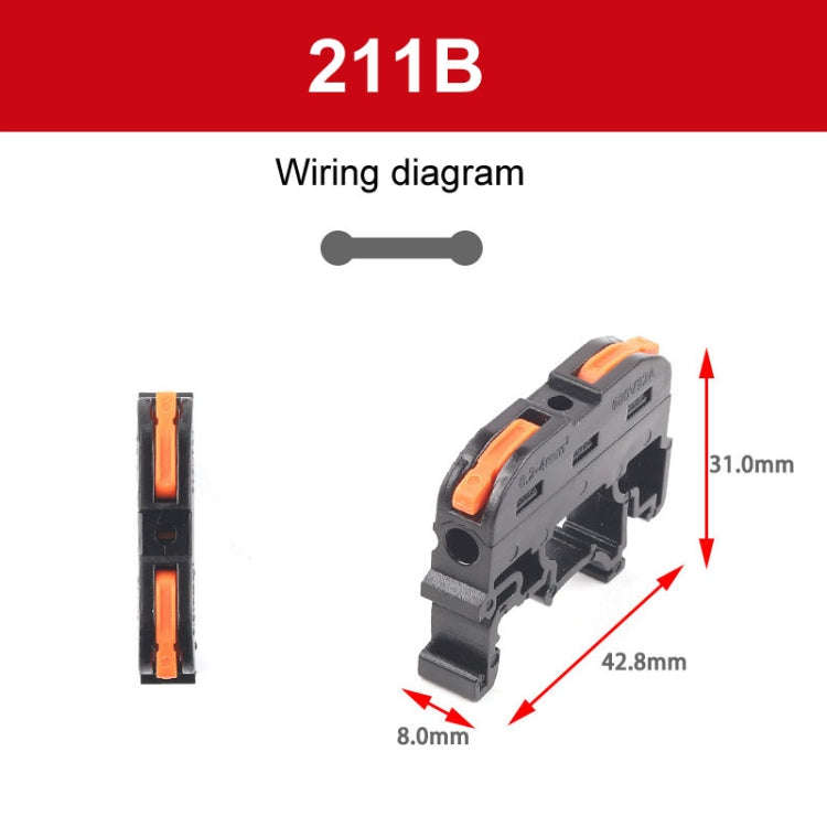 10pcs Guide Rail Type Replacement UK Quick Terminal Block 1 Input 1 Output(Black)