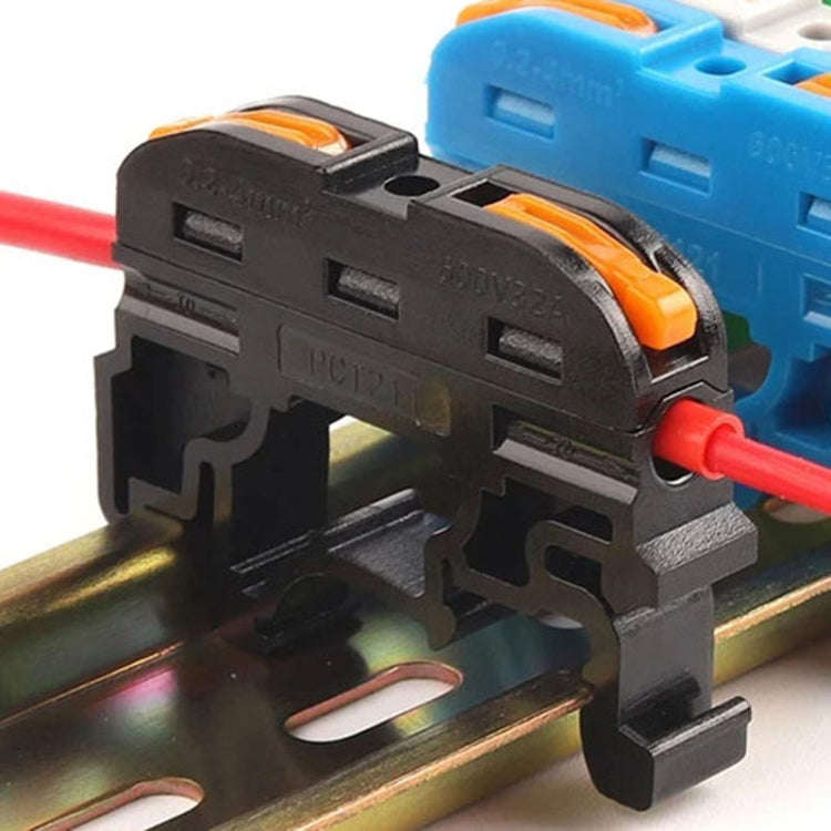 10pcs Guide Rail Type Replacement UK Quick Terminal Block 1 Input 1 Output(Black)