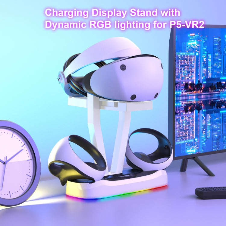 JYS-P5155 For PlayStation VR 2 Magnetic Charging Base With RGB Light VR Glasses Storage Rack Game...