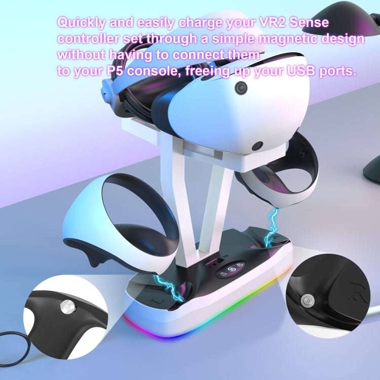 JYS-P5155 For PlayStation VR 2 Magnetic Charging Base With RGB Light VR Glasses Storage Rack Game...