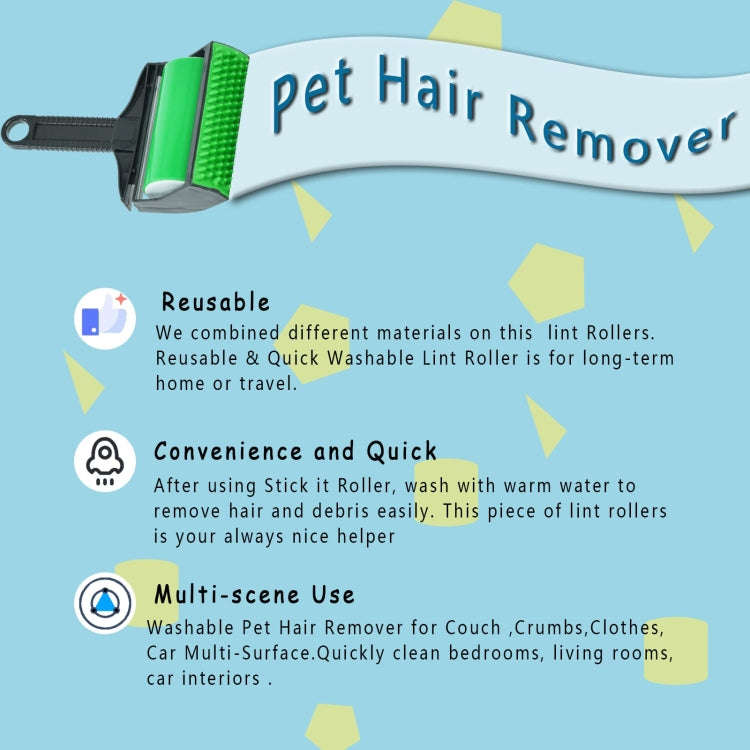 Reusable Pet Hair Remover Cleaning Hair Sticky Roller Washable Lint Remover Clothes Dust Cleaner(...
