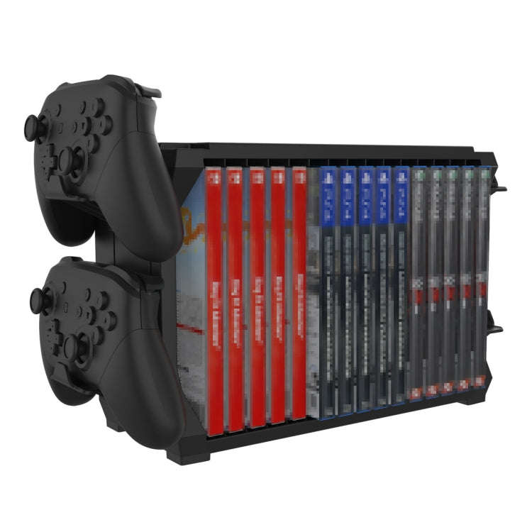 DOBE HHC-P5028 Multi-functional Console Disk Organizer Gamepad Storage Stand For PS5 / Switch / X...