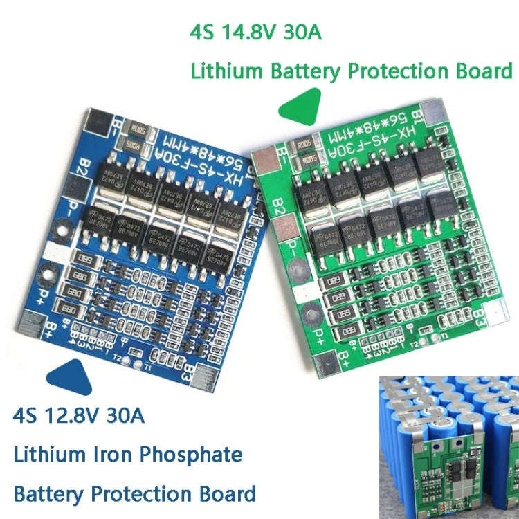 4 S 14.8V / 12.8V 30A Lithium Battery Protective Plate With Equalizer Lithium Iron Phosphate Batt...