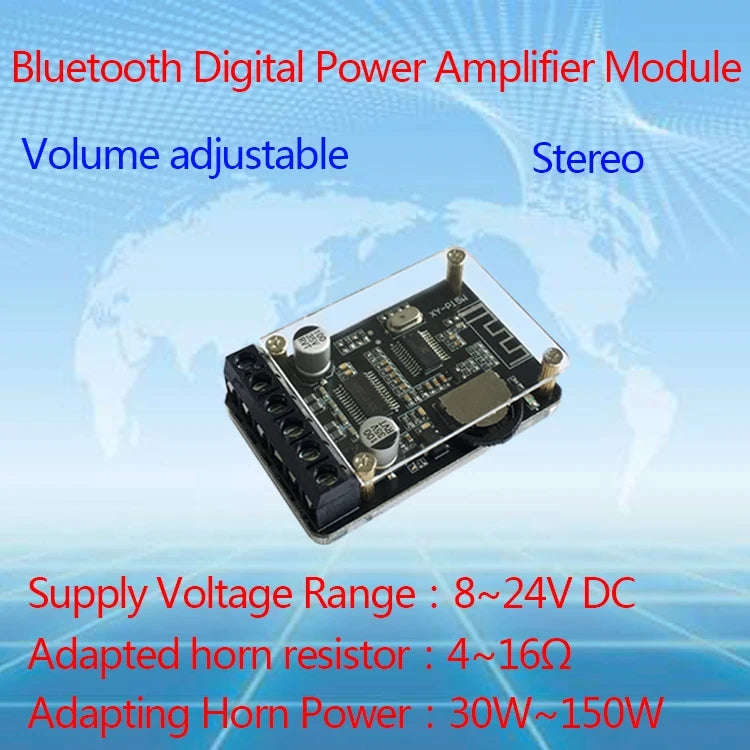XY-P15W 10W/15W/20W Stereo Bluetooth Amplifier Board 12V/24V Digital Amplifier Module(Bare Plate)