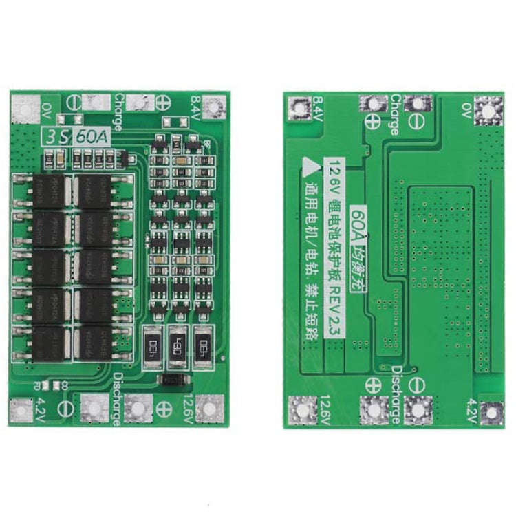 3S 11.1V 12.6V 60A 18650 Li-Ion Battery Charger Protection Board(Balanced)