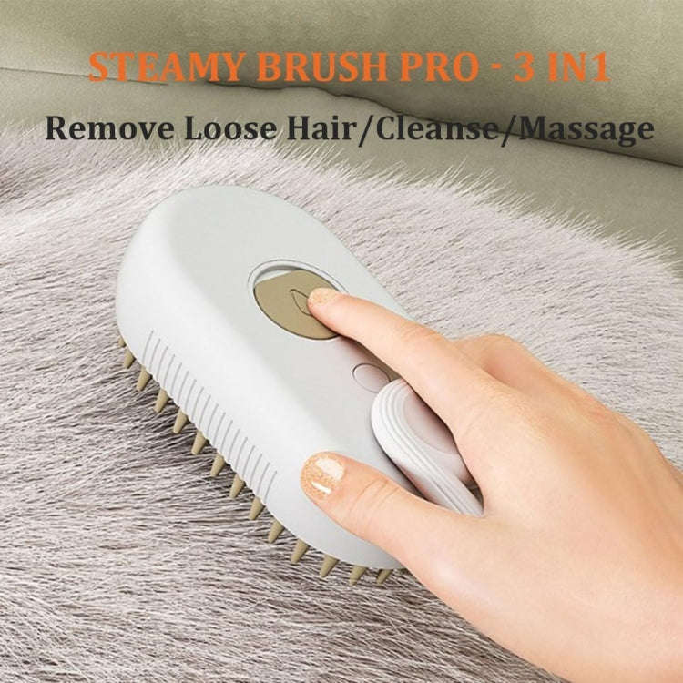 Pet Electric Spray Comb Rechargeable Cat Steamy Grooming Brush Cleaning Tool(Coffee)