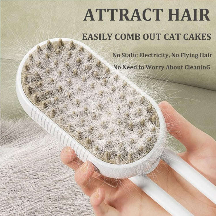 Pet Electric Spray Comb Rechargeable Cat Steamy Grooming Brush Cleaning Tool(Coffee)