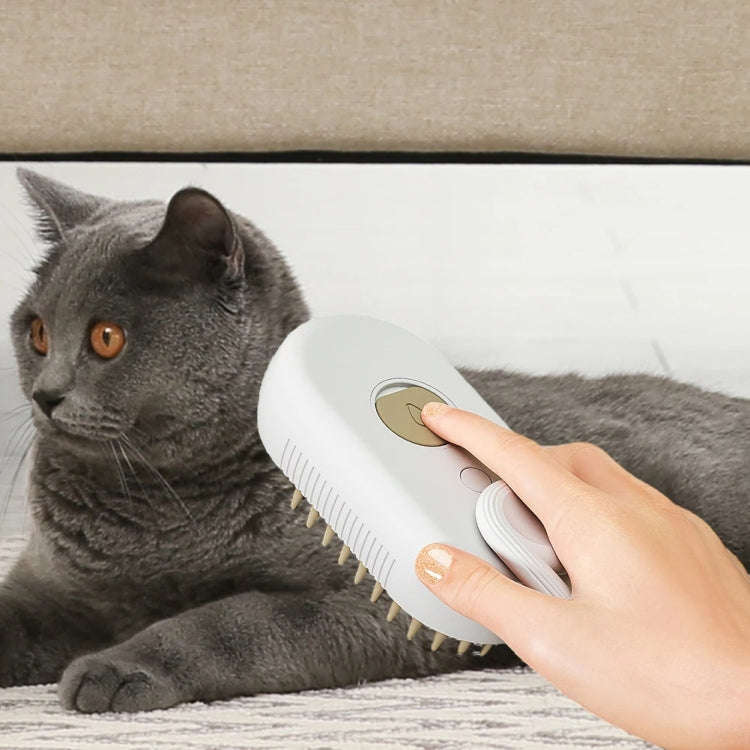 Pet Electric Spray Comb Rechargeable Cat Steamy Grooming Brush Cleaning Tool(Coffee)