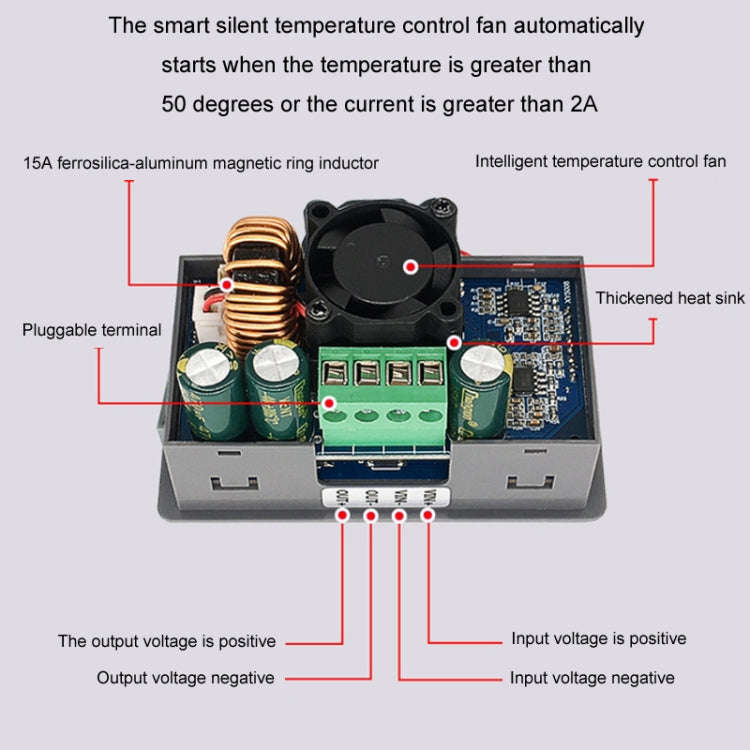 50V 8A DC Numerical Control Lithium Battery Step-Down Power Supply, Model: XY5008L With Case