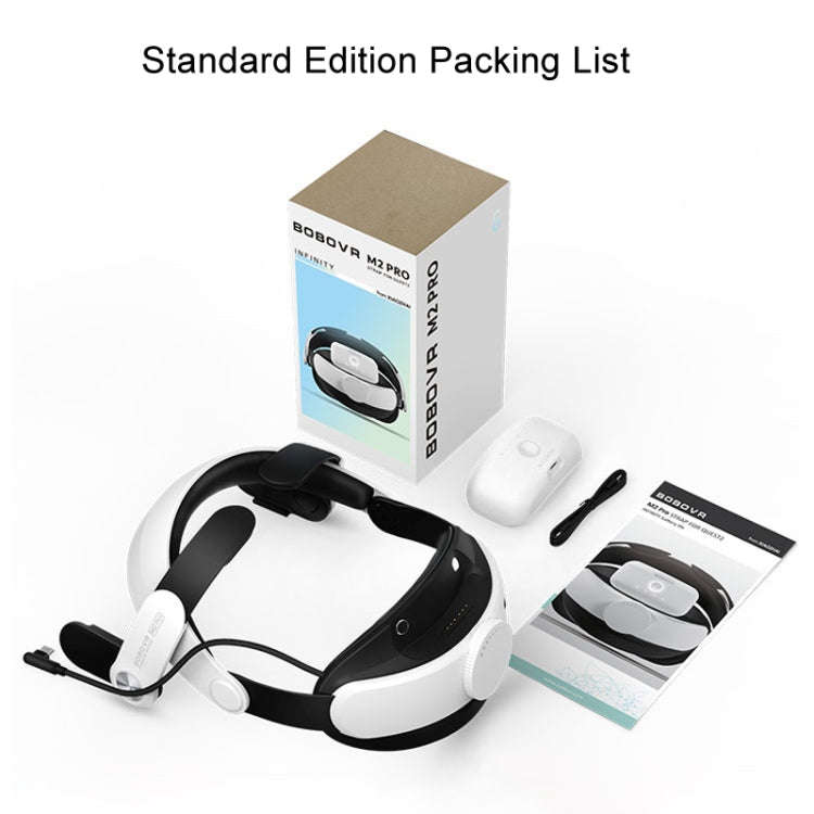 For Meta Quest 2 BOBOVR M2 PRO Battery Pack Head Strap Accessories, Style: Standard Edition+Bag