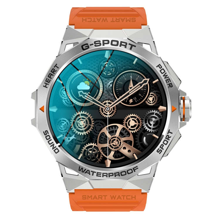 K62 1.43 Inch Waterproof Bluetooth Call Weather Music Smart Sports Watch, Color: Orange