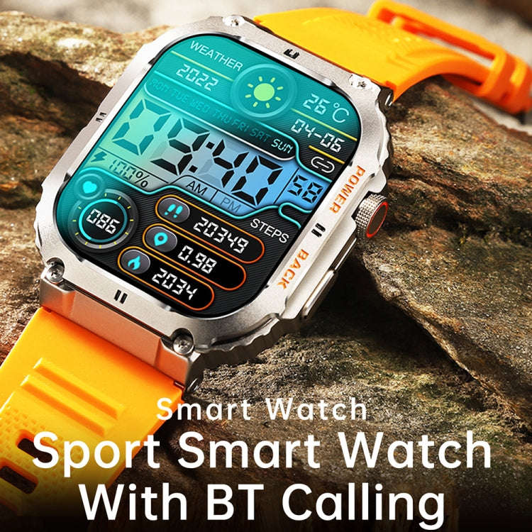 K57 Pro 1.96 Inch Bluetooth Call Music Weather Display Waterproof Smart Watch, Color: Black Three...