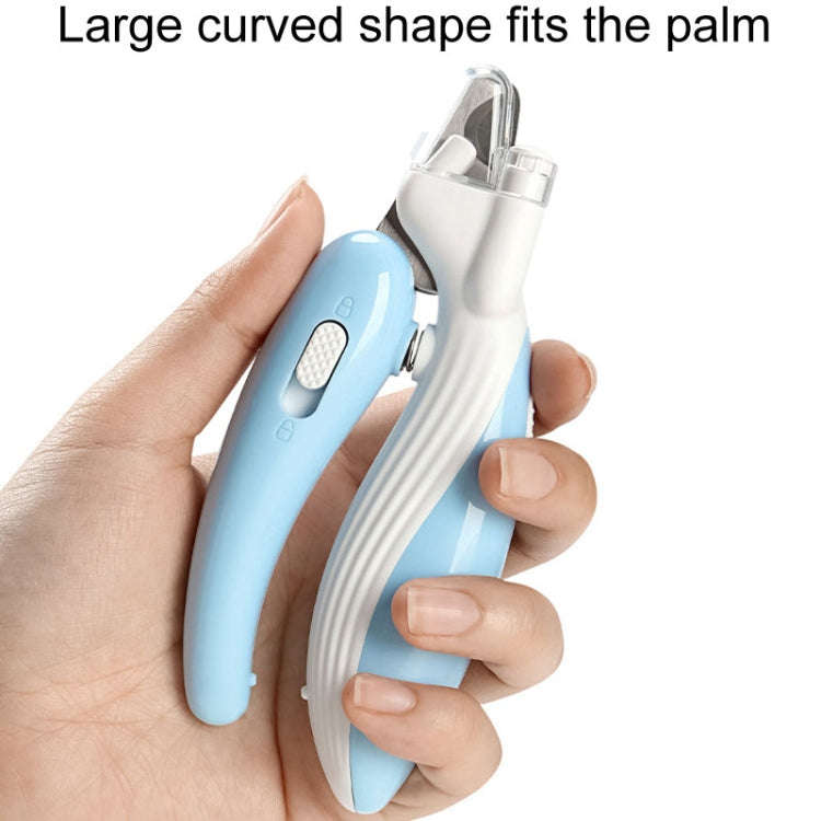 Pet Nail Clipper Dogs And Cats Fingernail Trimmers With LED Lighting(Light Blue)