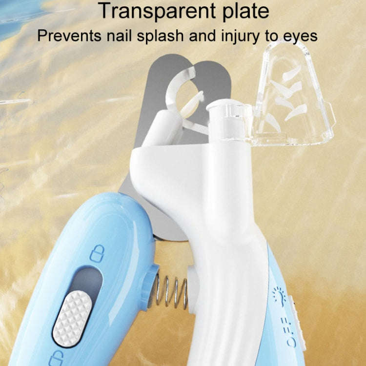 Pet Nail Clipper Dogs And Cats Fingernail Trimmers With LED Lighting(Light Blue)