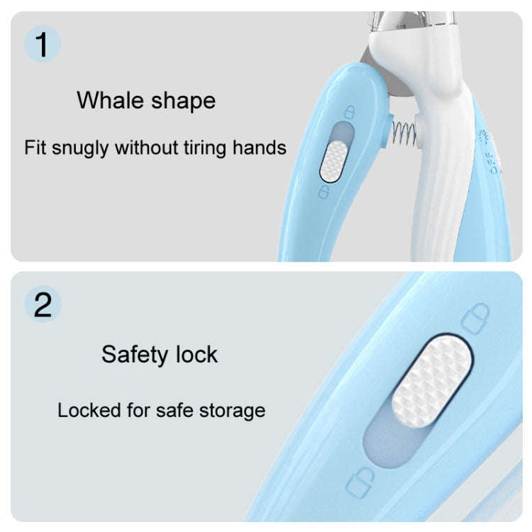 Pet Nail Clipper Dogs And Cats Fingernail Trimmers With LED Lighting(Light Blue)