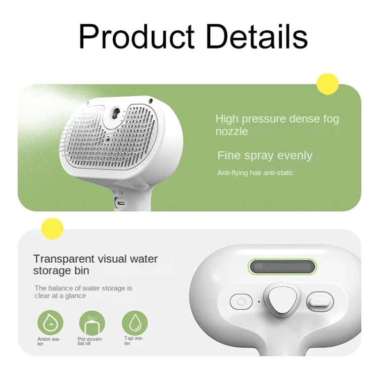 RK56 USB Charging Spray Pet Grooming Comb Cat and Dog Hair Removal Tool Pet Products(White)