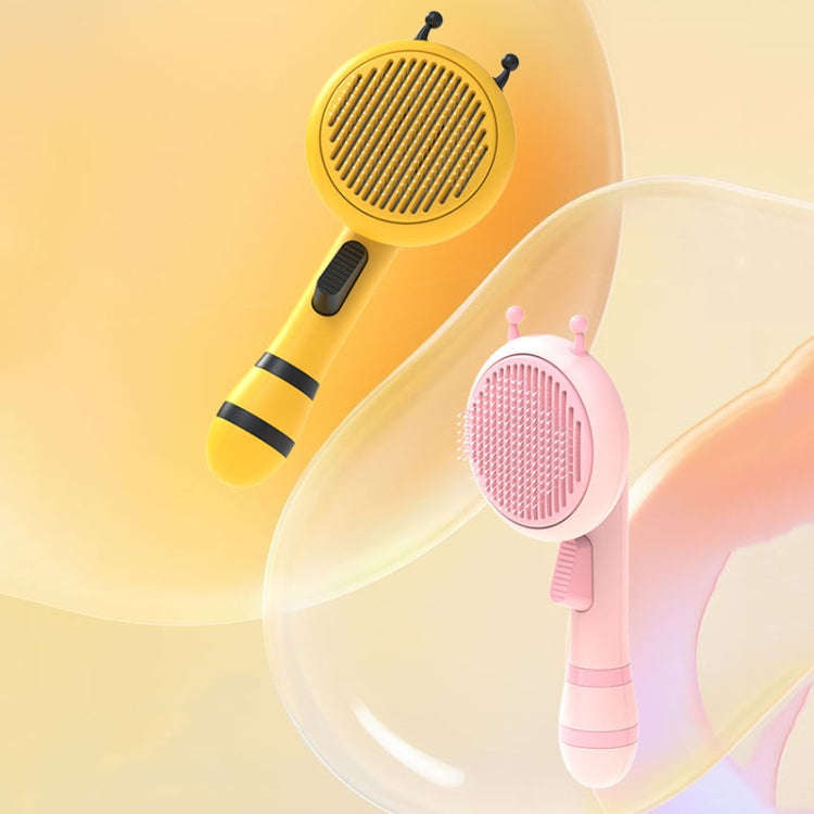 Bee Pet Comb Cats Hair Removal Massage Needle Brush(Yellow)