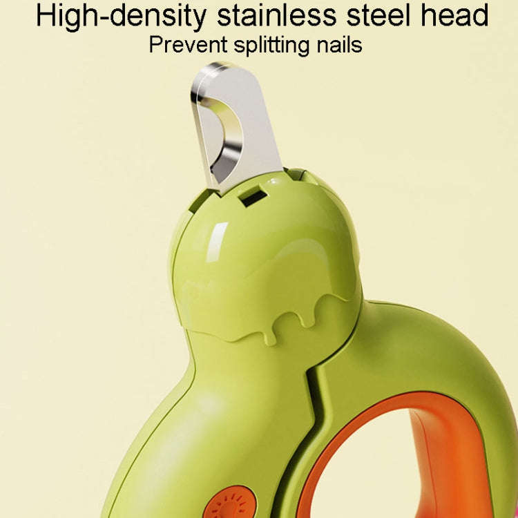 Pet Nail Clipper Dogs And Cats Fingernail Trimmers With LED Lighting(Green)